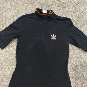 Adidas mock neck black top